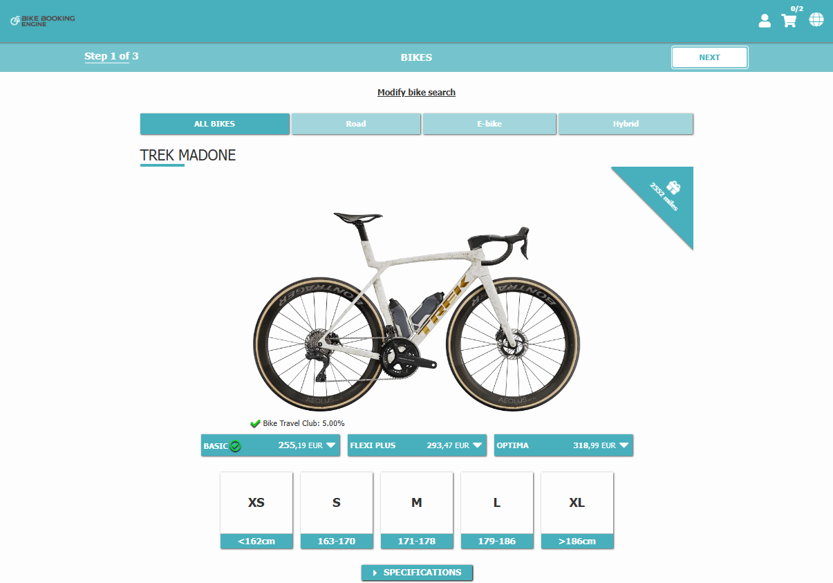 screenshot of Bike Booking Engine